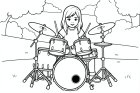 fille à la batterie