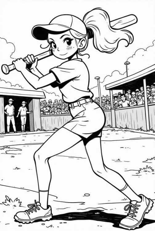 fille au match de baseball