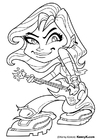 Coloriage fille avec guitare