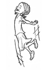 coloriage fille heureuse