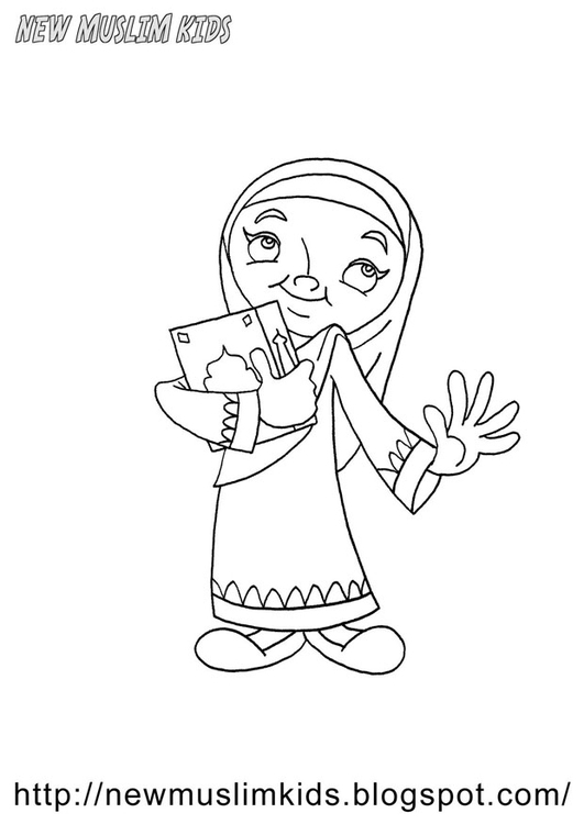 Coloriage fille musulmane