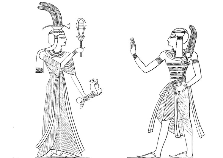 Coloriage fils et fille de RamsesII