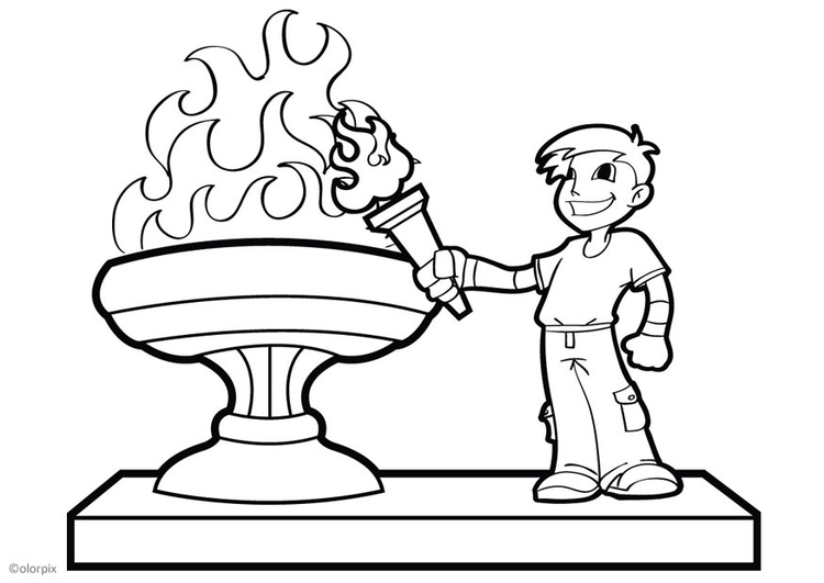 Coloriage flamme olympique