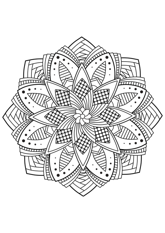 Coloriage fleur de mandala