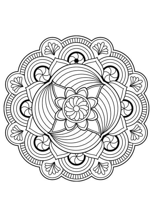 Coloriage fleur de mandala