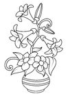 Coloriage fleurs dans un vase