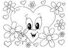 coloriage fleurs Saint-Valentin