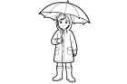 garçon avec vêtements de pluie