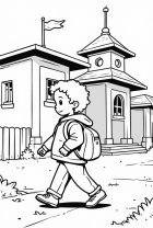 Garçon sur le chemin de l'école