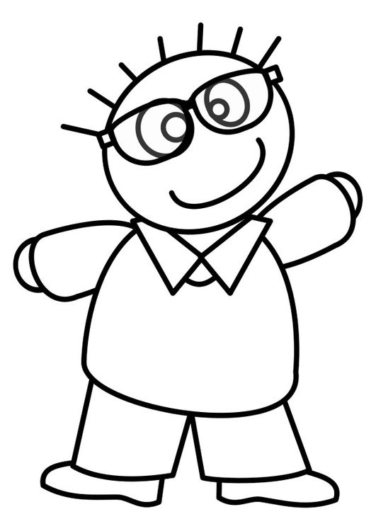 Coloriage garÃ§on avec lunettes