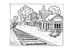 coloriage gare