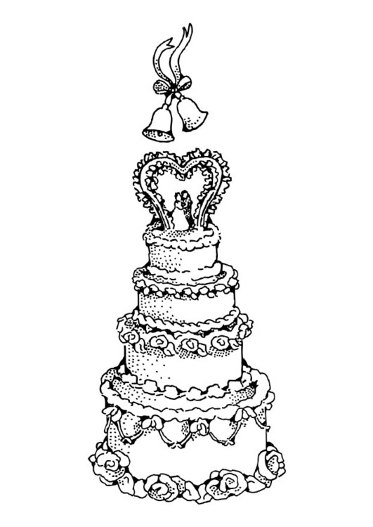 Coloriage gÃ¢teau de mariage