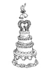 Coloriages gâteau de mariage