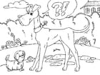 Coloriage grand chien et petit chien