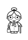 Coloriage Grand-mÃ¨re