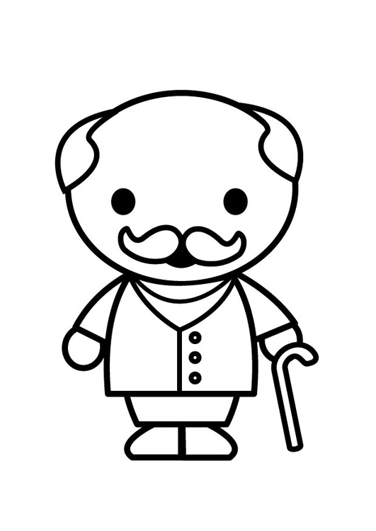 Coloriage grand-papa