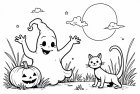 Coloriage halloween avec fantÃ´me