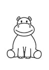 Coloriage Hippopotame