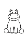 coloriage Hippopotame