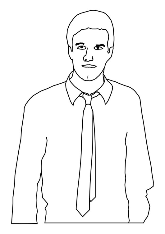 Coloriage homme avec cravate