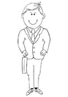 Coloriage homme d'affaires