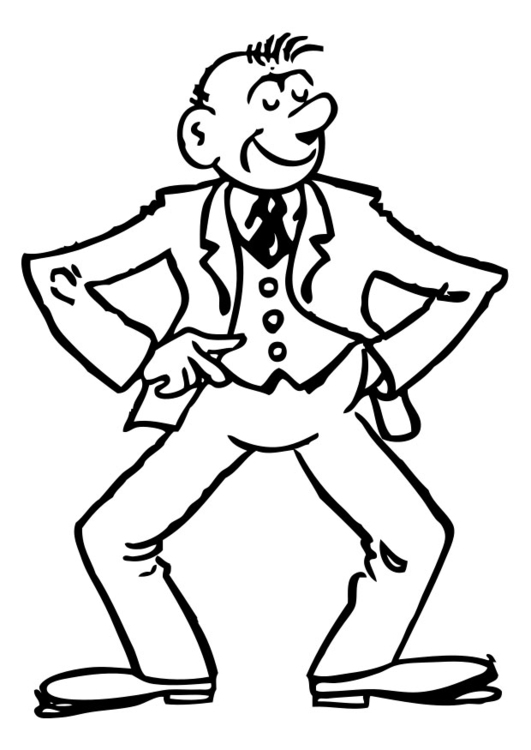 Coloriage homme en costume