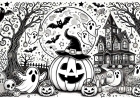 coloriage horreur d'Halloween