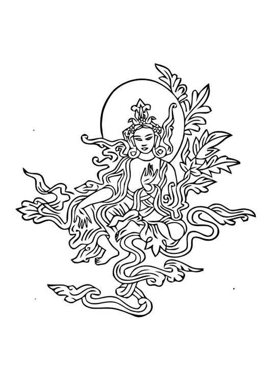 Coloriage image bouddhiste