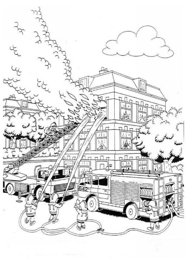 Coloriage incendie  Coloriages Gratuits à Imprimer  Dessin 12684