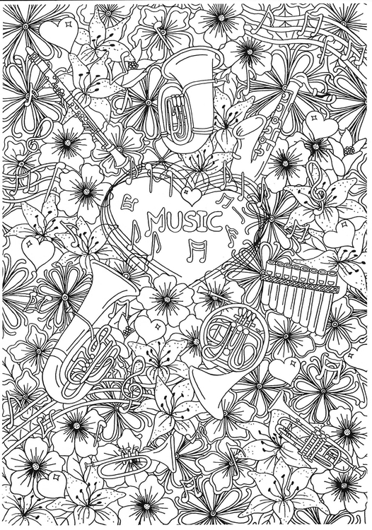 Coloriage instruments Ã  vent de musique