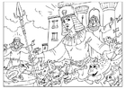 Coloriages invasions de grenouilles