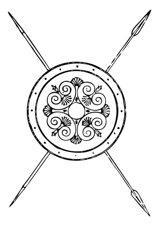 javelot et bouclier GrÃ¨cs