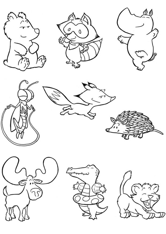 Coloriage jeunes animaux