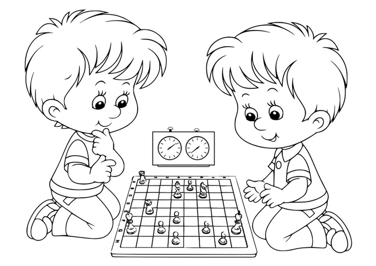 Coloriage jeux d'Ã©checs