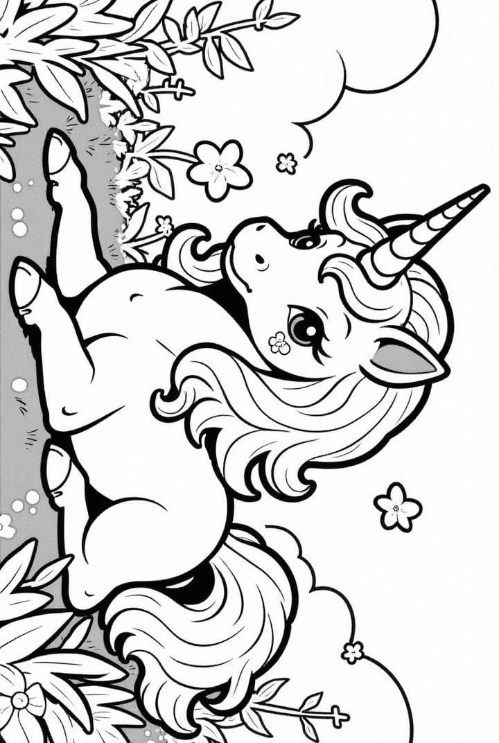 jolie licorne dans le prÃ©