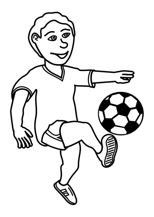 Coloriage jouer au football