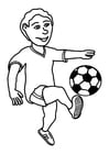 Coloriage jouer au football