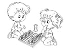 Coloriages jouer aux échecs