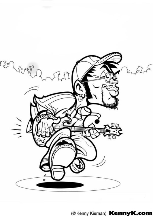 Coloriage joueur de basse