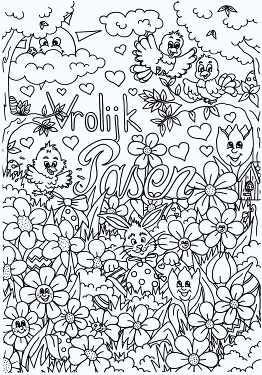 Coloriage Joyeuses PÃ¢ques