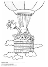 coloriage Jules et ses amis dans un ballon