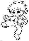 coloriage karate
