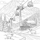 Coloriage l'hiver dans les montagnes