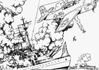 Coloriages la guerre en mer