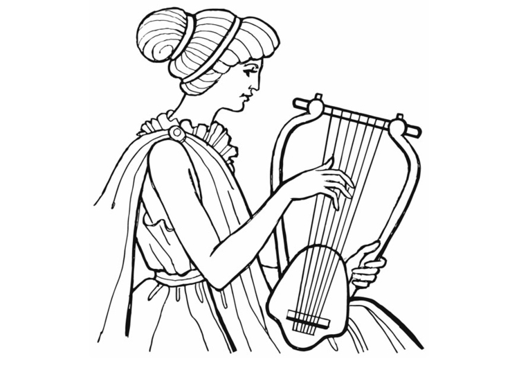 Coloriage la lyre