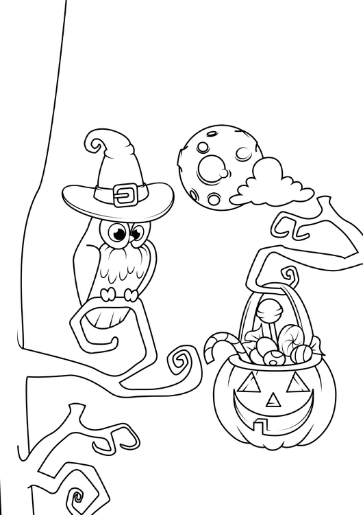 Coloriage la nuit d&#39;Halloween