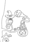 coloriage la nuit d'Halloween