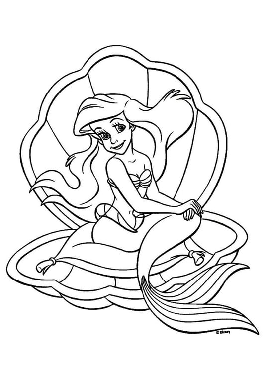 Coloriage La Petite SirÃ¨ne - Ariel