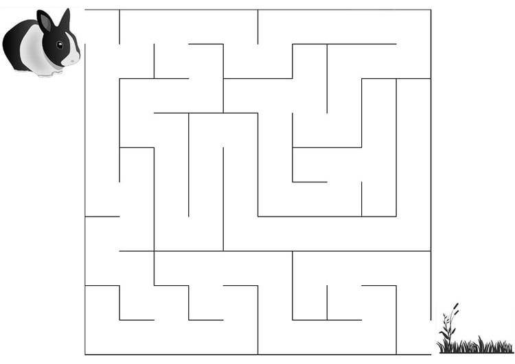 Coloriage labyrinthe lapin