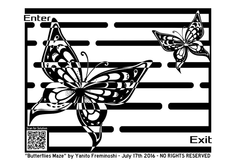 Coloriage labyrinthe - papillon